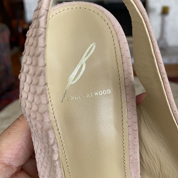 Brian Atwood Platform Suede Leather Stilettos - Picture 4 of 9